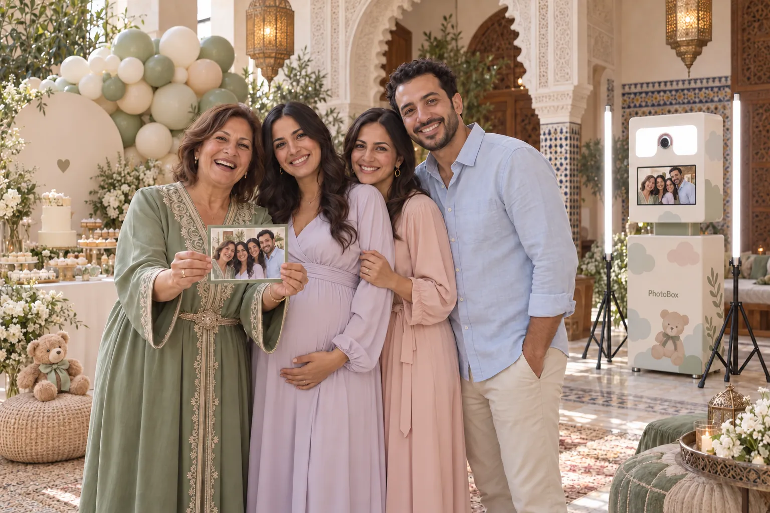 The mother-to-be, the grandmother-to-be and two loved ones show their photo
