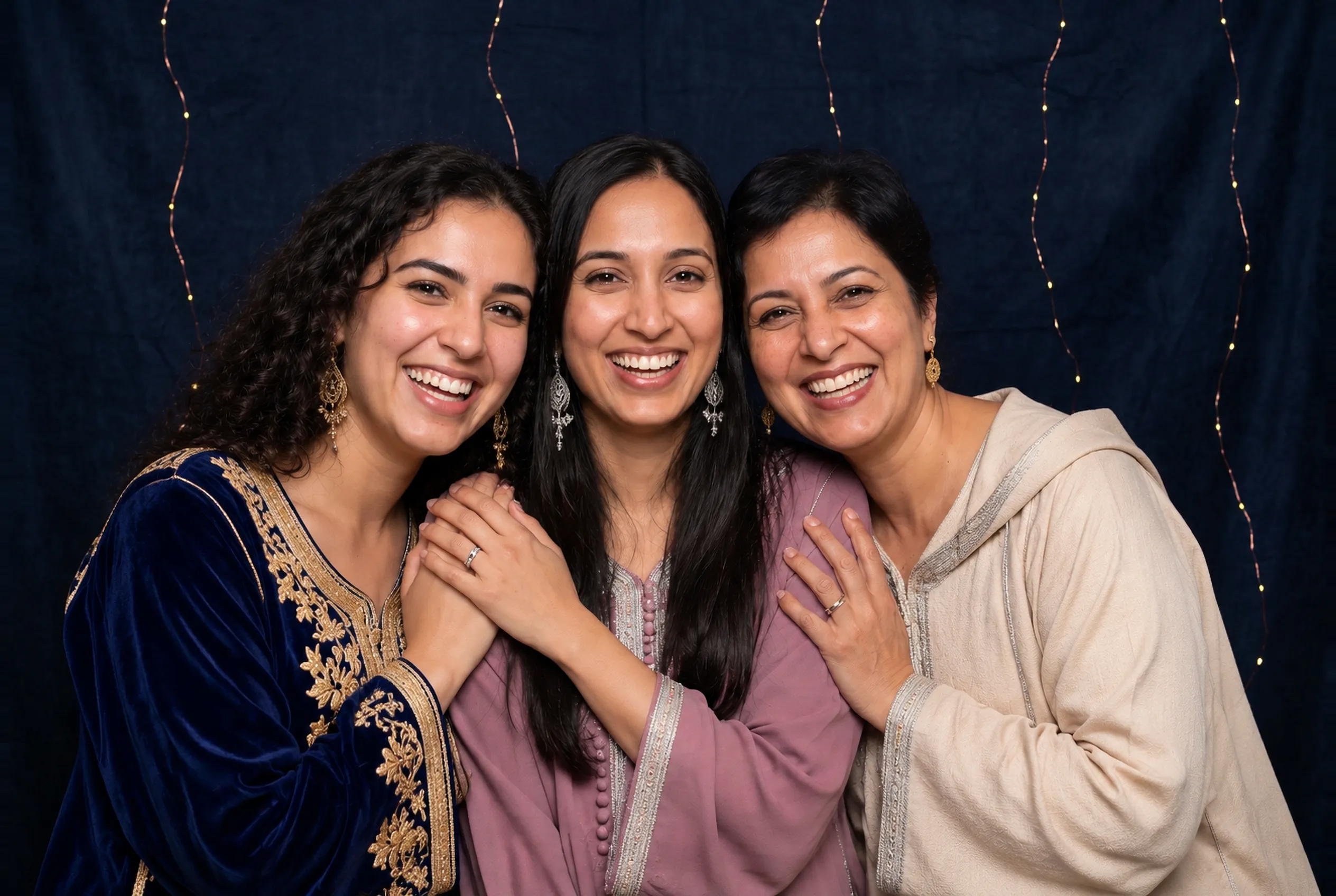 Trois sœurs réunies pour une réception familiale