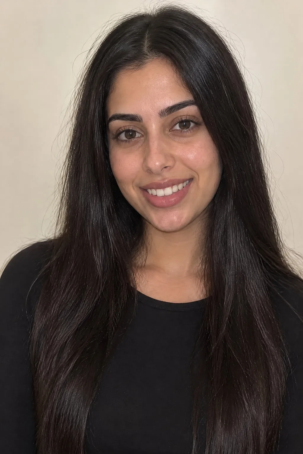 Portrait of a woman before her video transformation