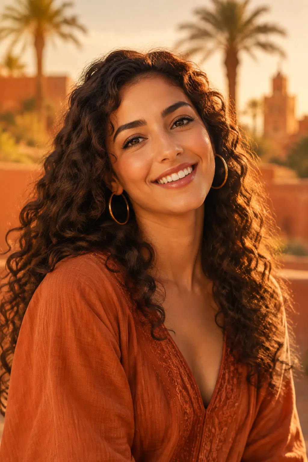 Portrait d’une participante, avec Marrakech en décor